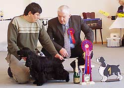 Sabina z Vejminku won CAC, BEST BITCH, BEST OF BREED, BEST IN SHOW under famous UK judge Mr Moray Armstrong (Bitcon).